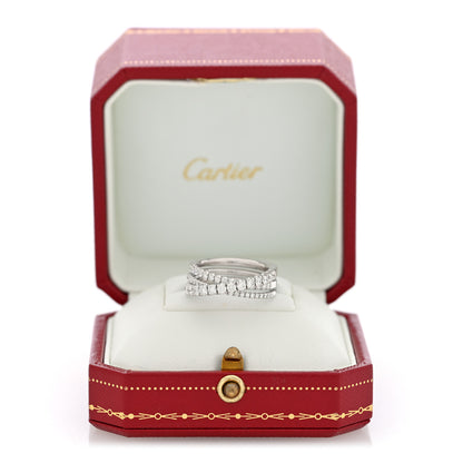 Cartier 18K White Gold Diamond Etincelle de Cartier Semi Paved Ring 52 6 5 of 5
