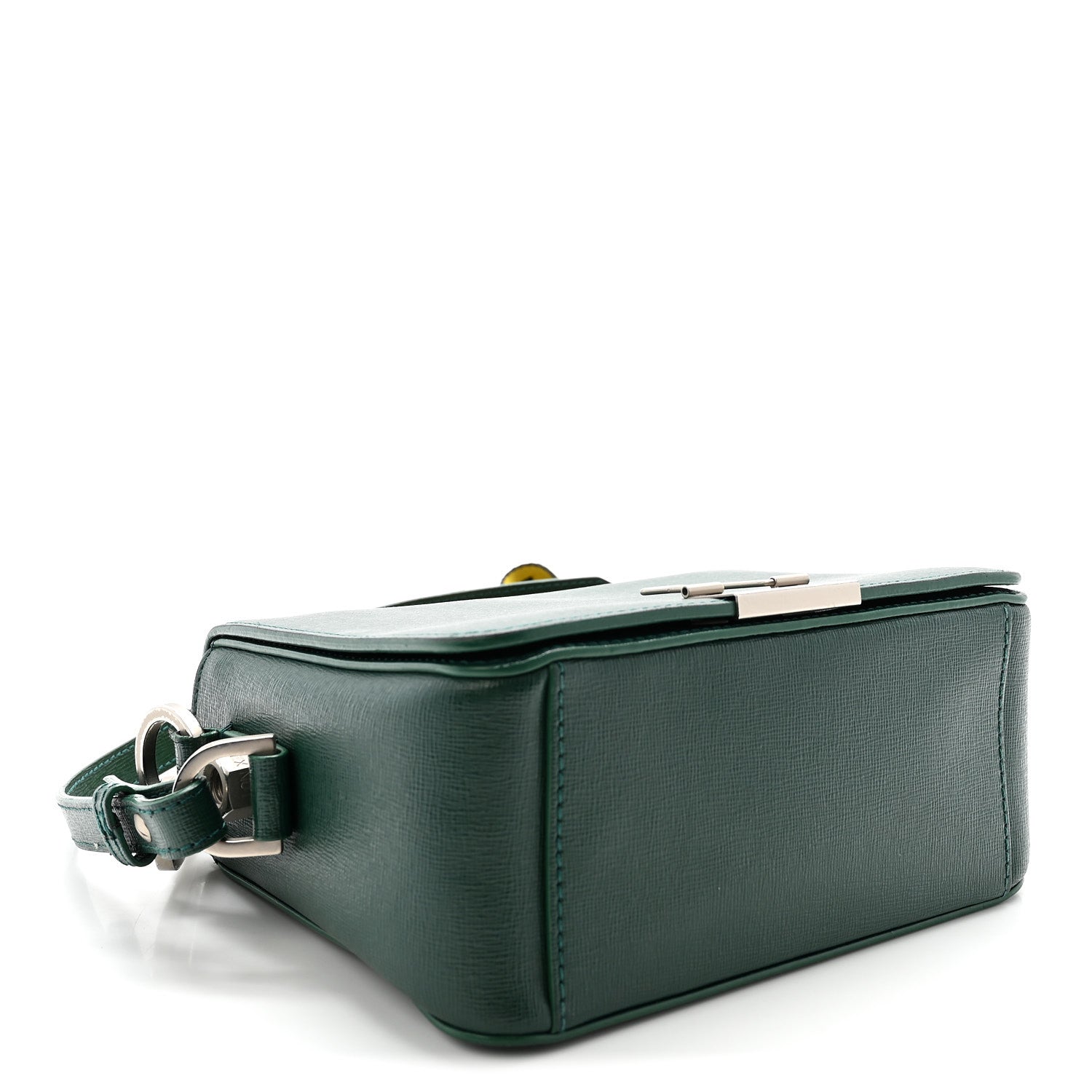 Off-White Saffiano Mini Binder Clip Bag Green 4 of 12