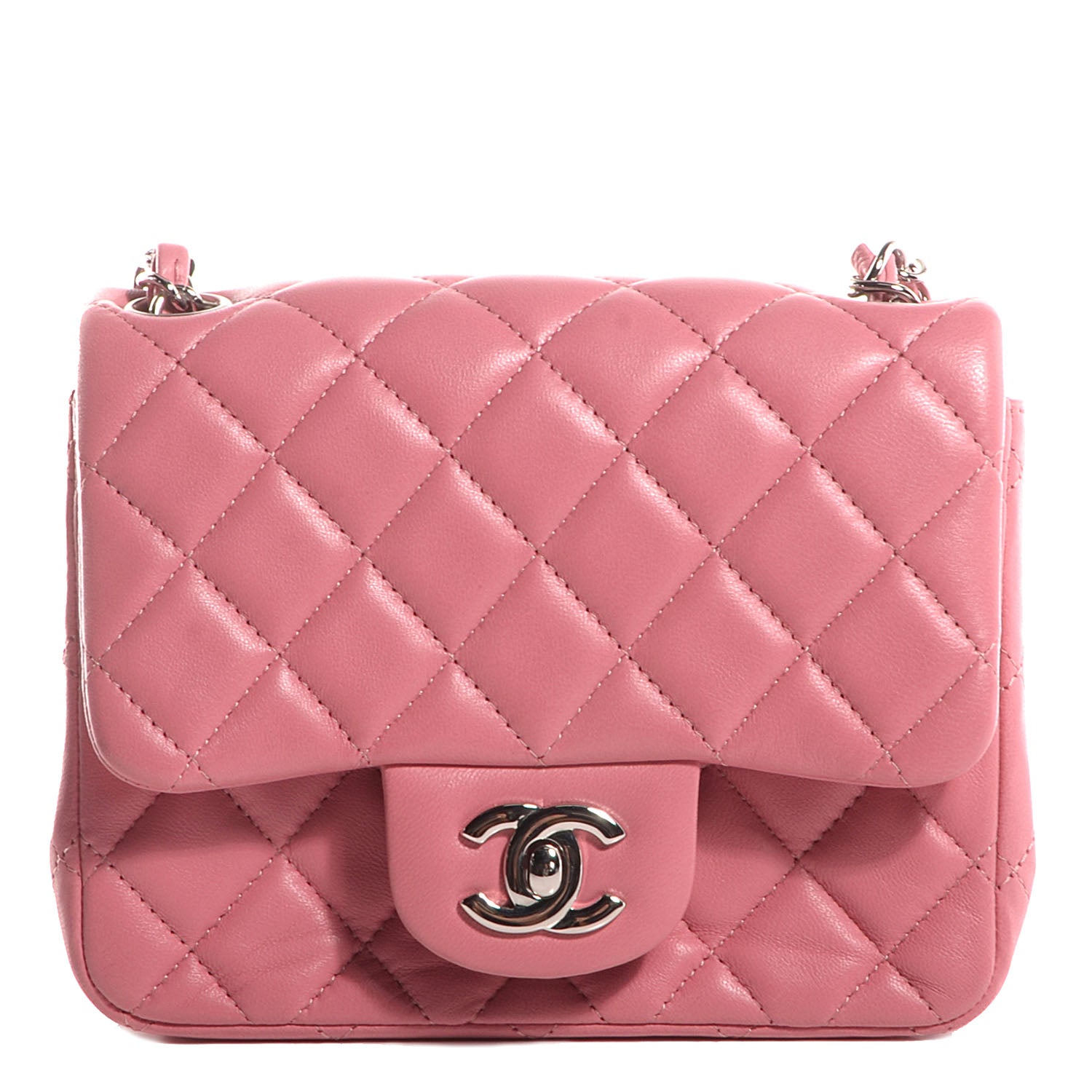 Chanel Lambskin Quilted Mini Square Flap Pink 1 of 8