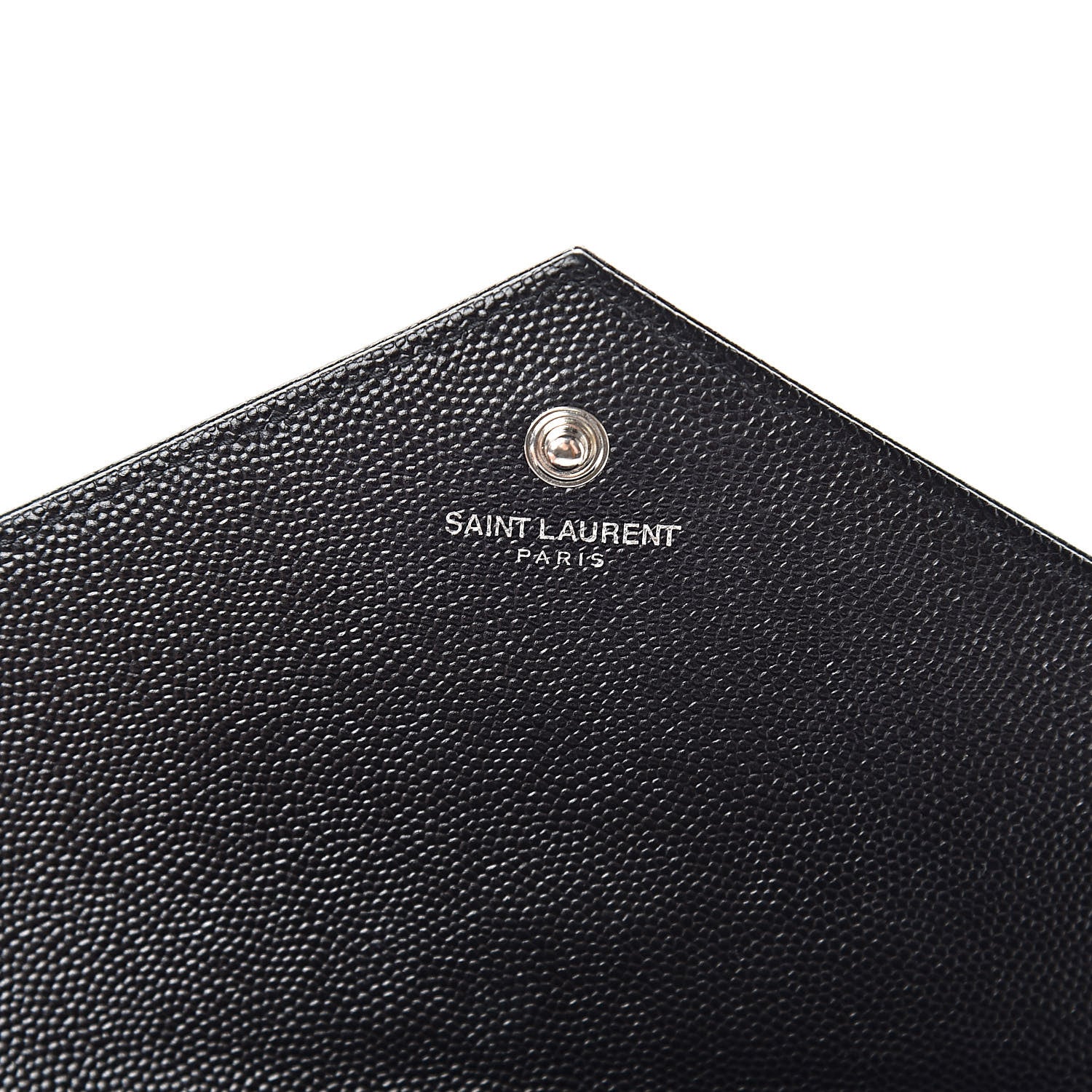 Saint Laurent Grain De Poudre Matelasse Chevron Monogram Chain Wallet Black 6 of 13