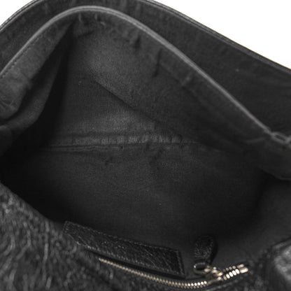 Balenciaga Agneau Giant 12 Silver Hardware Envelope Strap Clutch Black 6 of 14