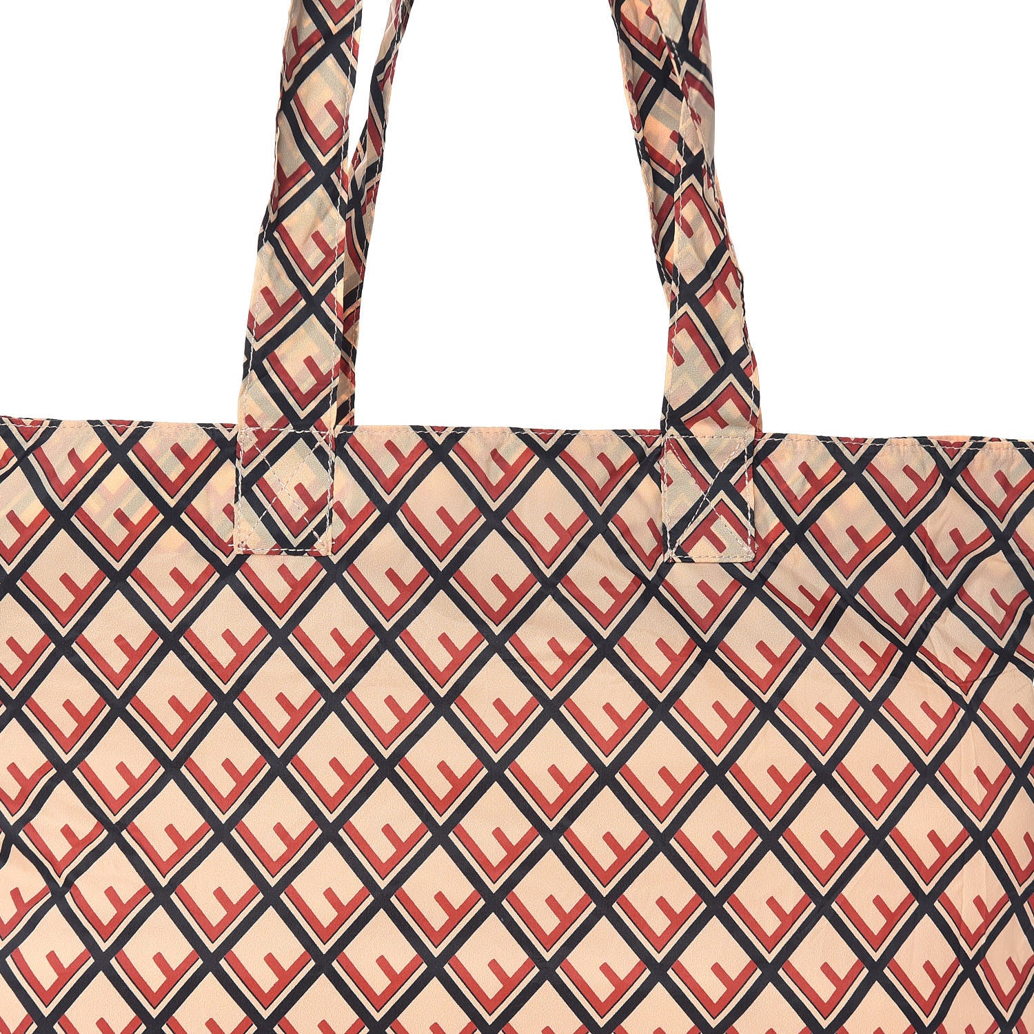 Fendi Nylon Calfskin Stamp Patch Help Bag Charm Strawberry Cream 10 of 11