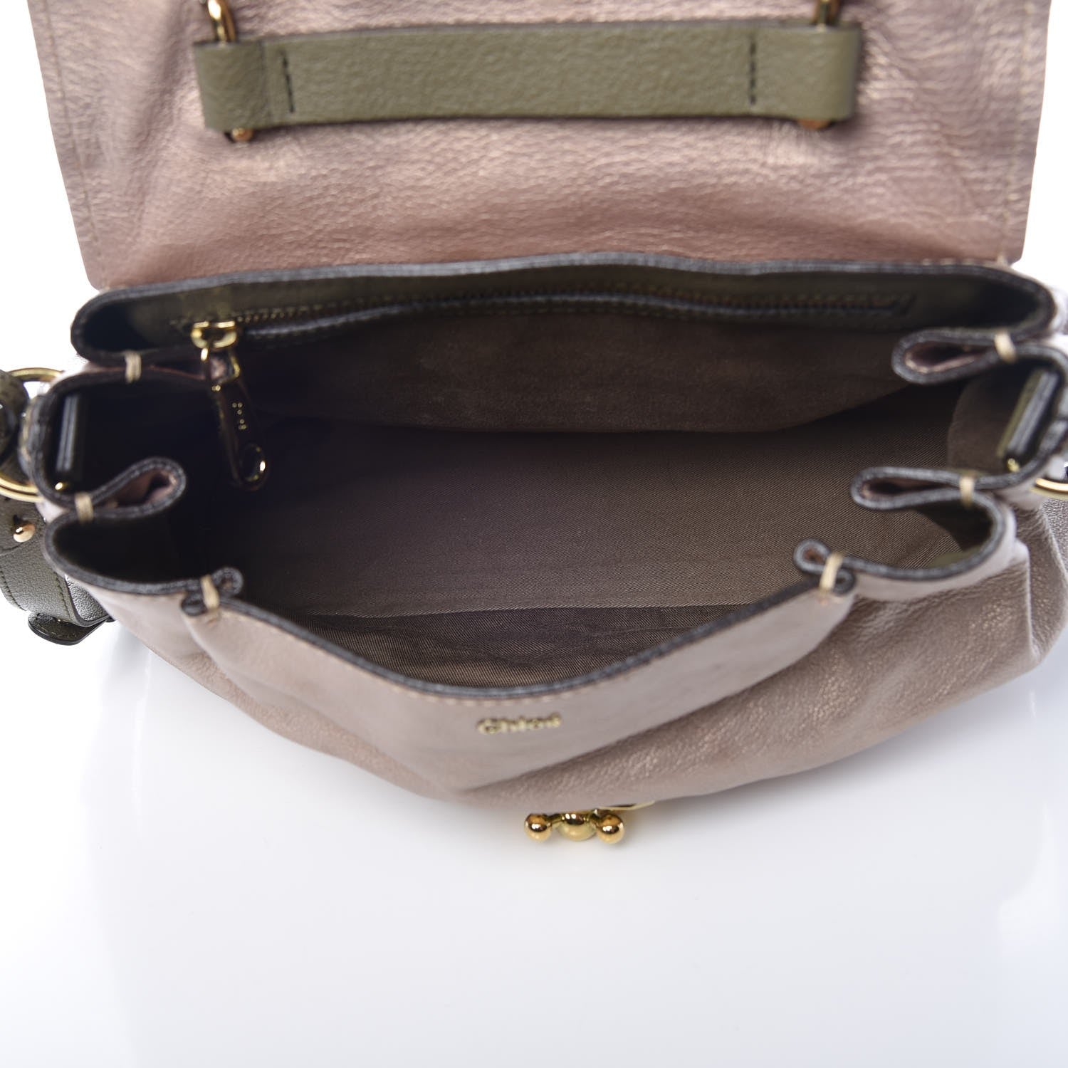 Chloe Metallic Calfskin Medium Elsie Satchel Gold Green 5 of 7