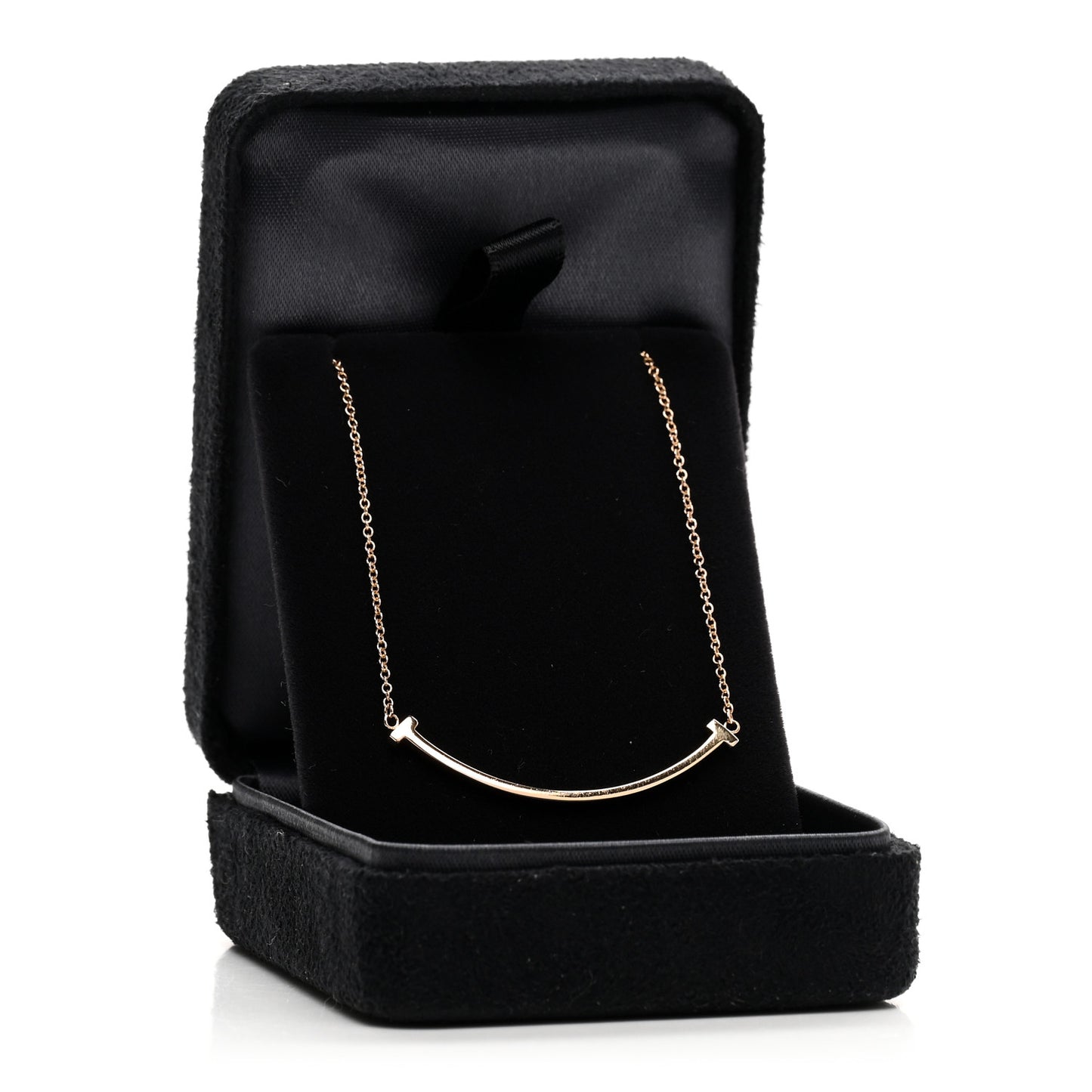 18K Rose Gold Small T Smile Pendant Necklace