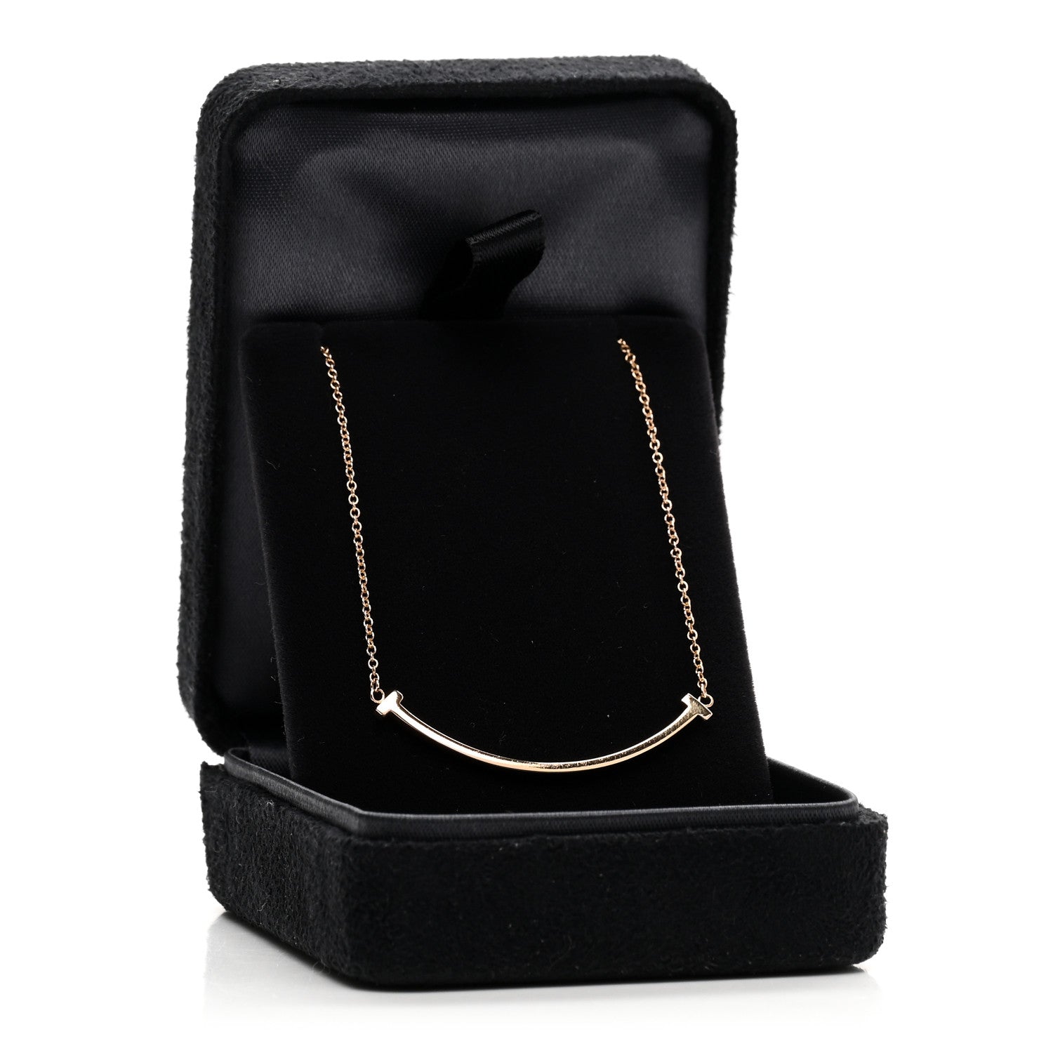 Tiffany 18K Rose Gold Small T Smile Pendant Necklace 5 of 5