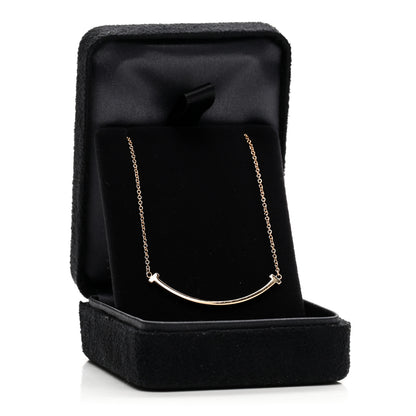 Tiffany 18K Rose Gold Small T Smile Pendant Necklace 5 of 5