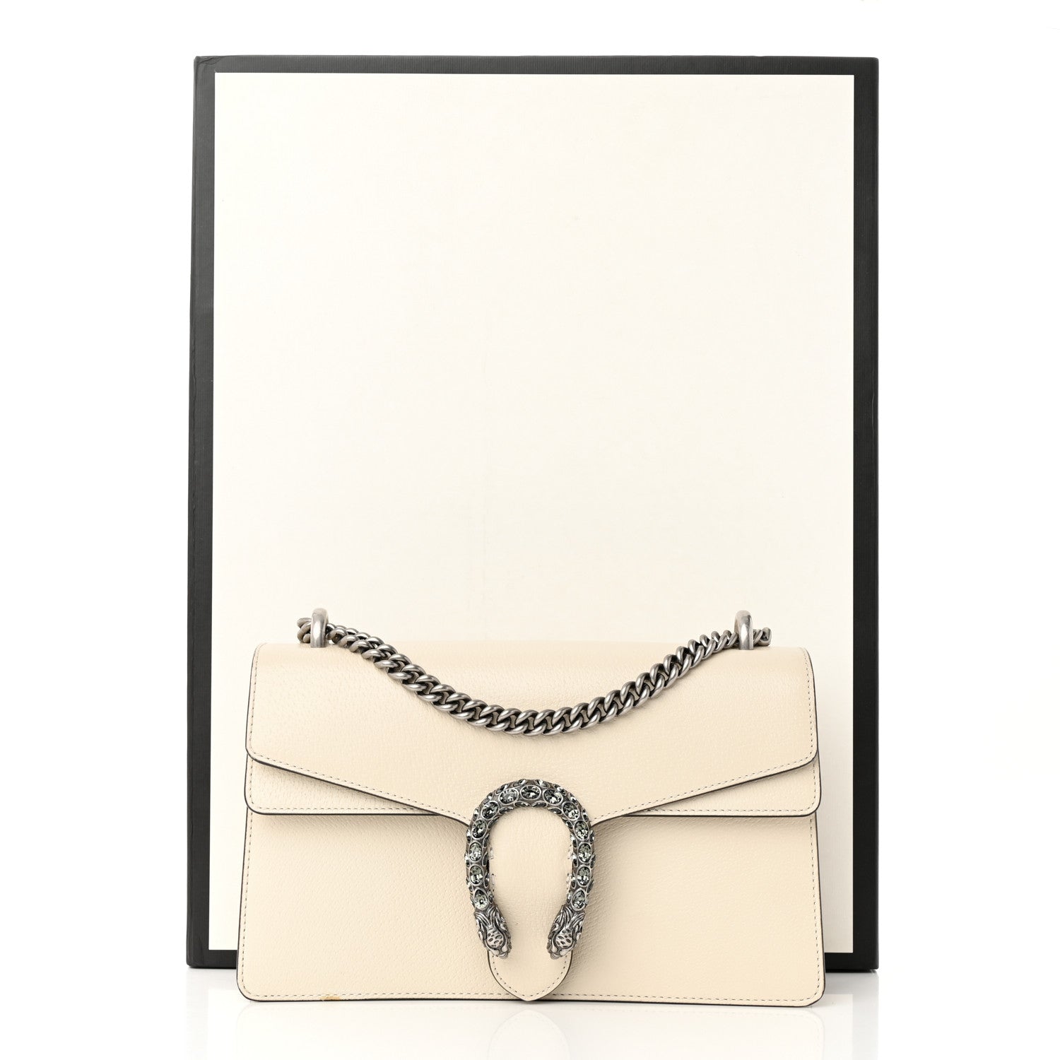 Gucci Textured Calfskin Crystal Small Dionysus Shoulder Bag Mystic White 14 of 14