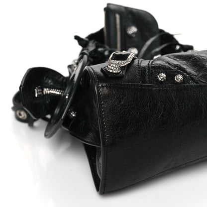 Balenciaga Agneau Arena Crystal Neo Cagole Handbag XS Black 8 of 9