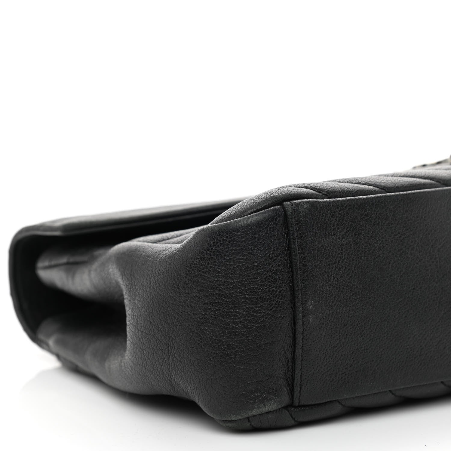 Saint Laurent Sheepskin Matelasse Chevron Monogram Large College Satchel Black 8 of 9