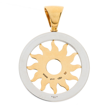Bulgari 18K Yellow Gold Stainless Steel Tondo Sun Pendant 2 of 3