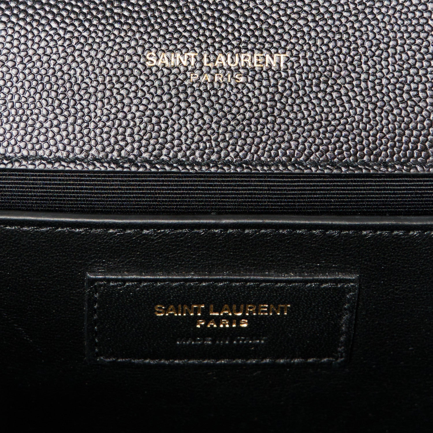 Saint Laurent Grain De Poudre Monogram Cassandre Clutch Black 6 of 11