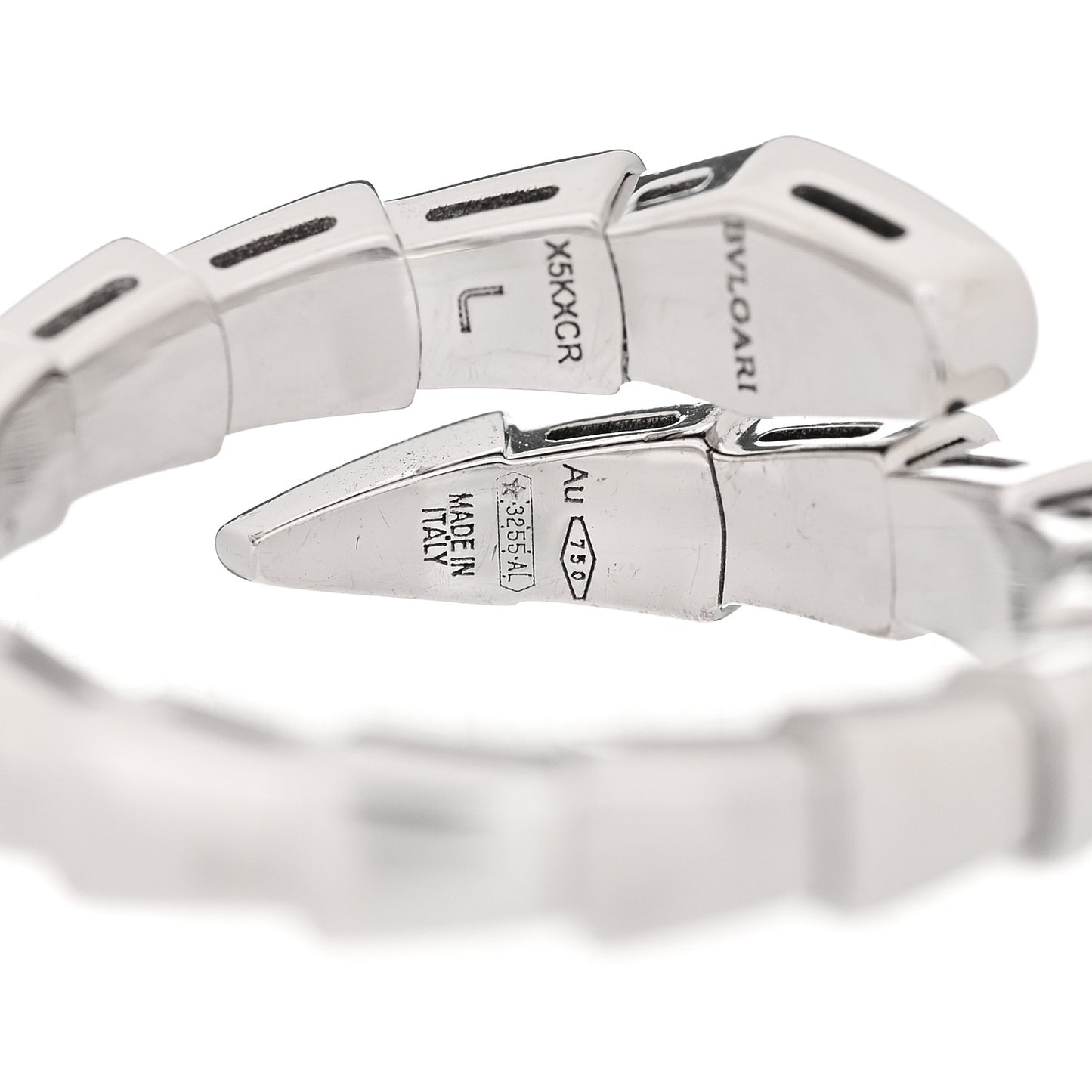 18K White Gold Serpenti Viper Ring L