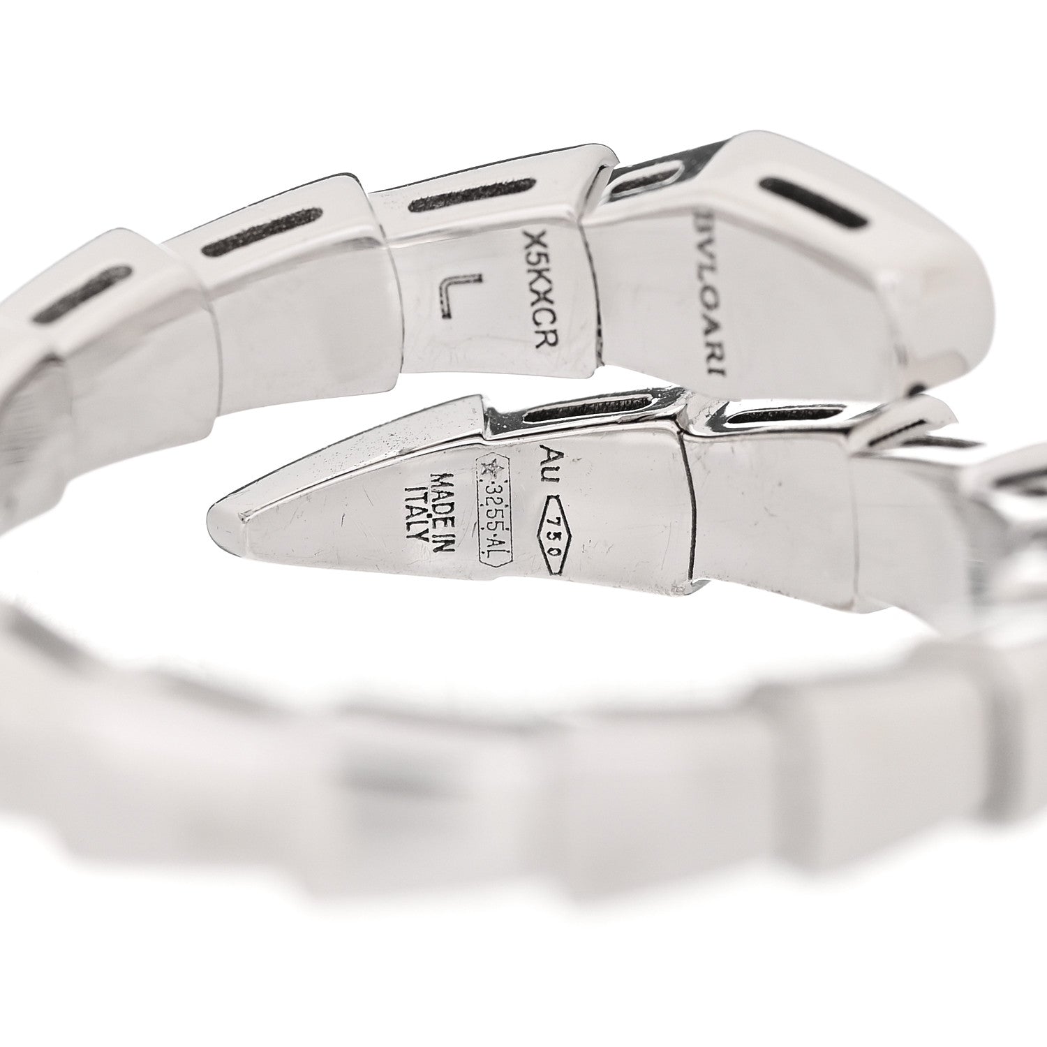 Bulgari 18K White Gold Serpenti Viper Ring L 5 of 6