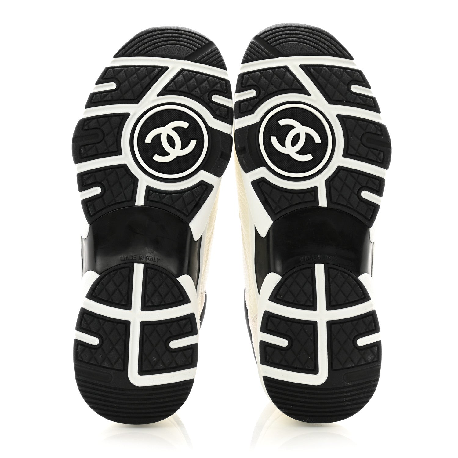 Chanel Mesh Suede Calfskin Grained Calfskin Womens CC Sneakers 36 White Black 5 of 12