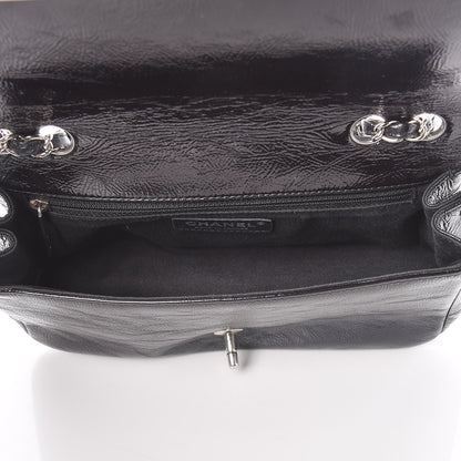 Chanel Distressed Patent Calfskin Small Frame Single Flap Black 5 of 9