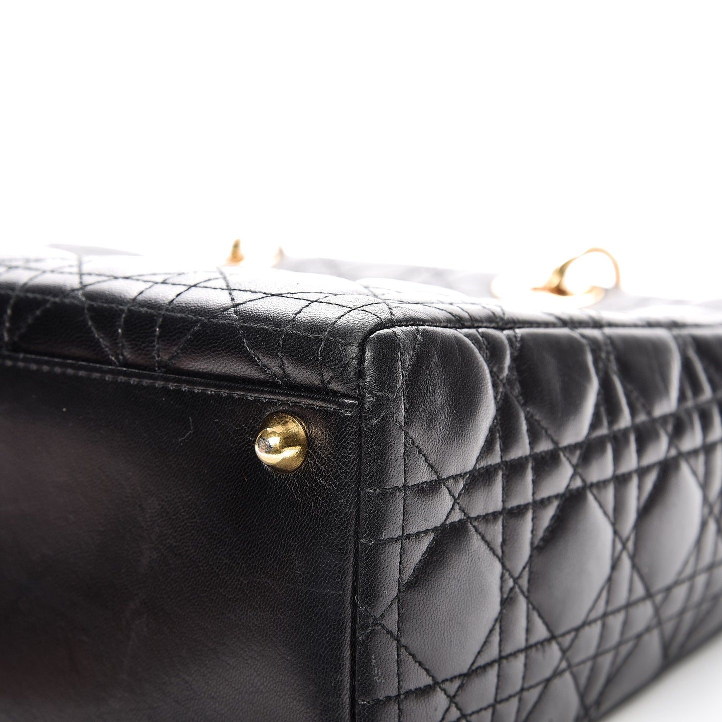 Lambskin Cannage Large Lady Dior Black
