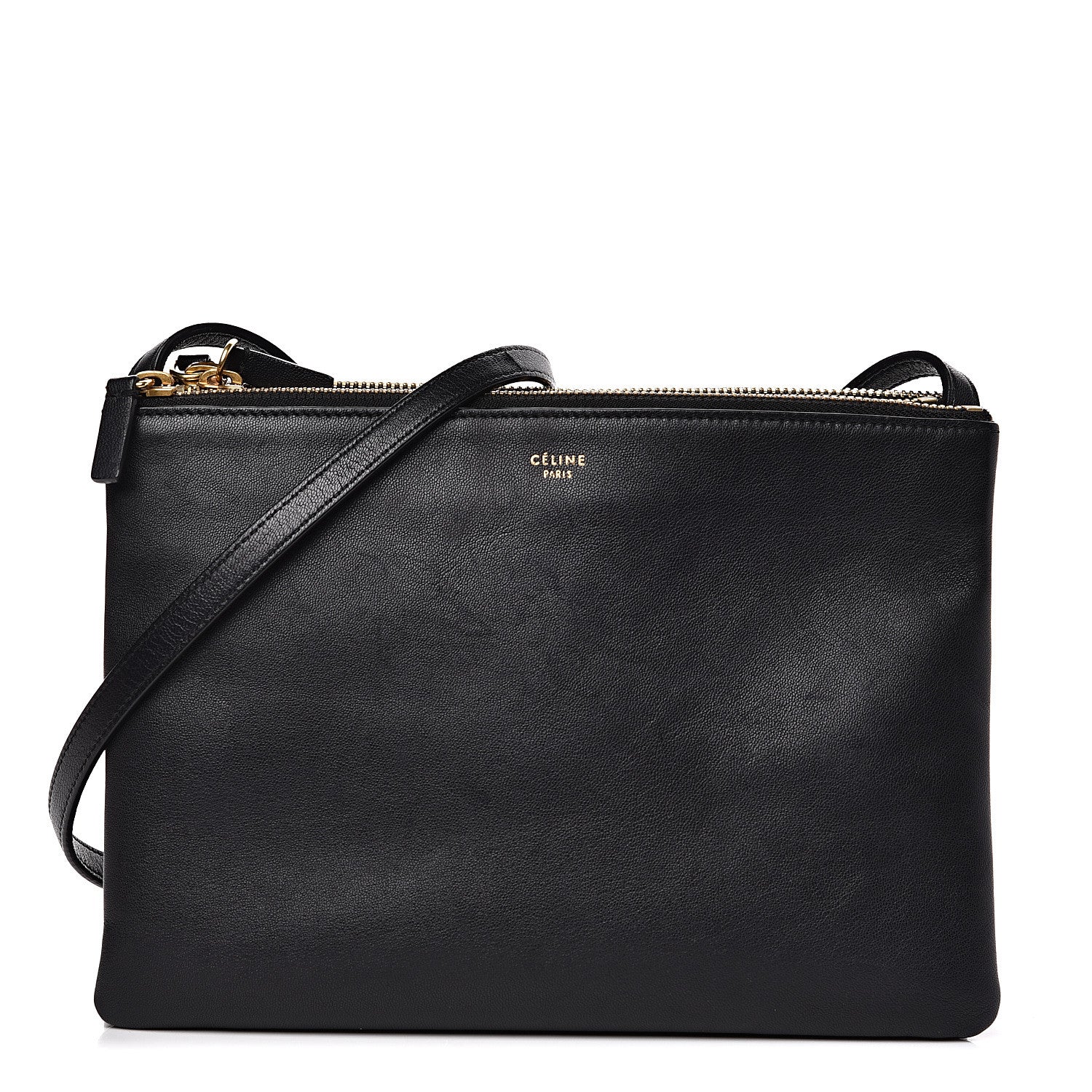 Celine Goatskin Large Trio Crossbody Bag Navy Blue 1 of 11