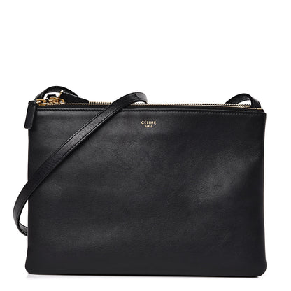 Celine Goatskin Large Trio Crossbody Bag Navy Blue 1 of 11