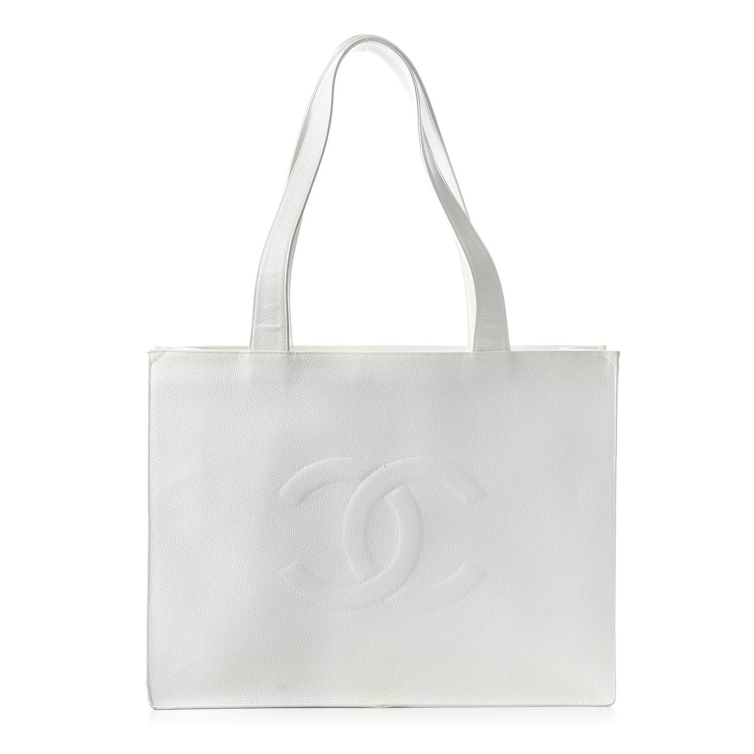 Chanel Caviar CC Tote White 1 of 12