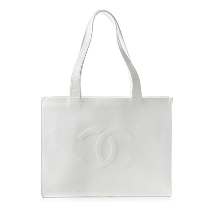 Chanel Caviar CC Tote White 1 of 12