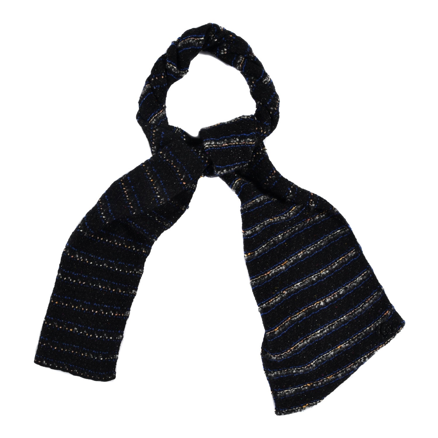 Chanel Wool Tweed Striped Scarf Multicolor 1 of 3