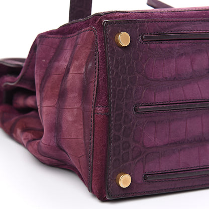 Saint Laurent Crocodile Embossed Nubuck Calfskin Medium Muse Two Purple 7 of 11