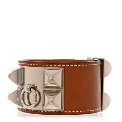 Hermes Barenia Collier De Chien CDC Bracelet L Fauve 1 of 7