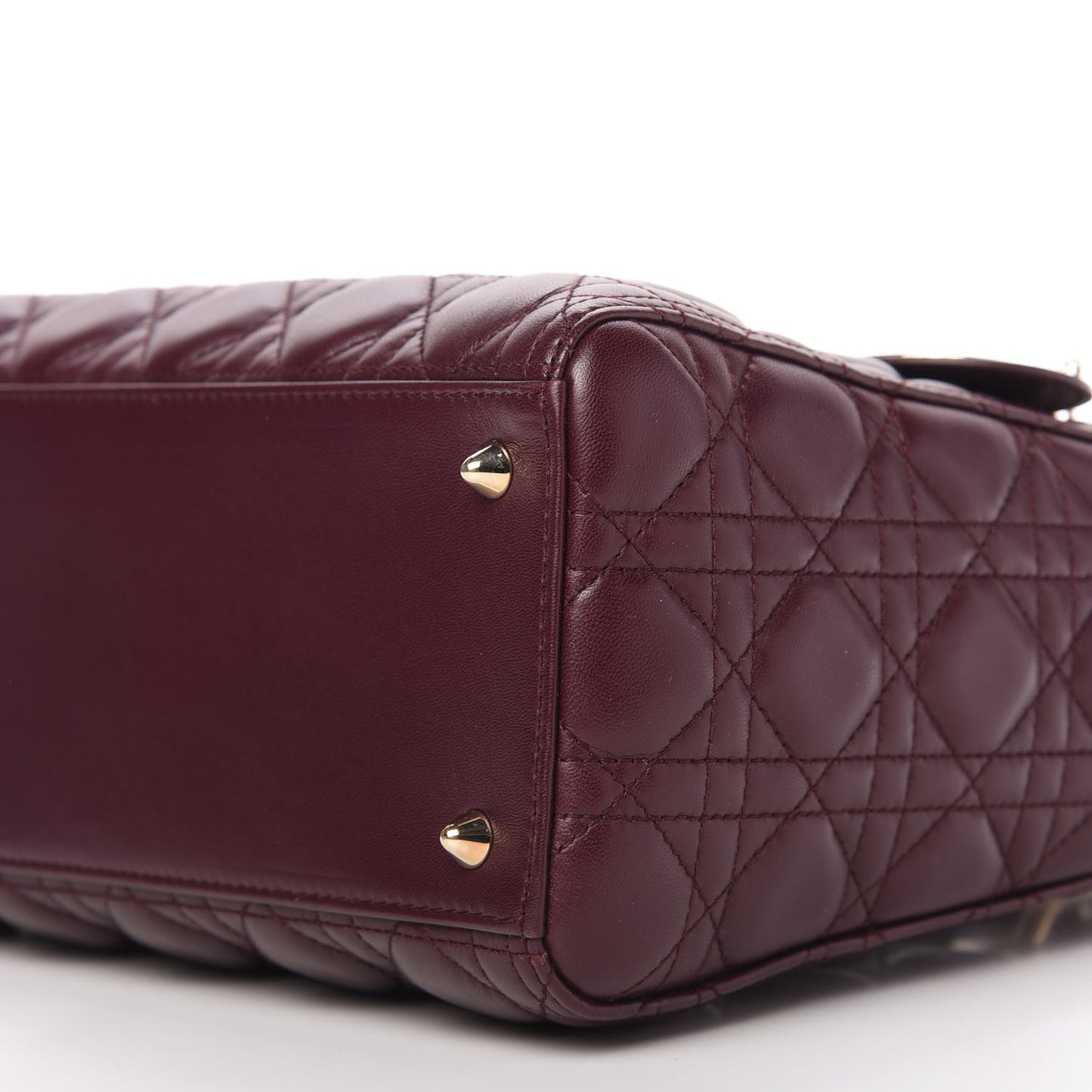 Lambskin Cannage Medium Lady Dior Burgundy