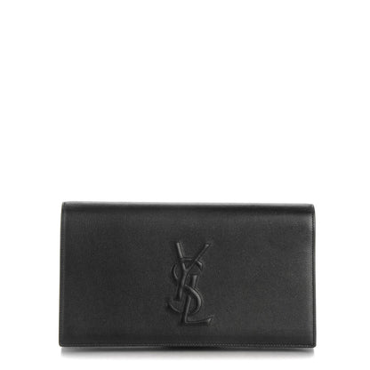 Saint Laurent Calfskin Monogram Large Belle De Jour Clutch Black 1 of 6