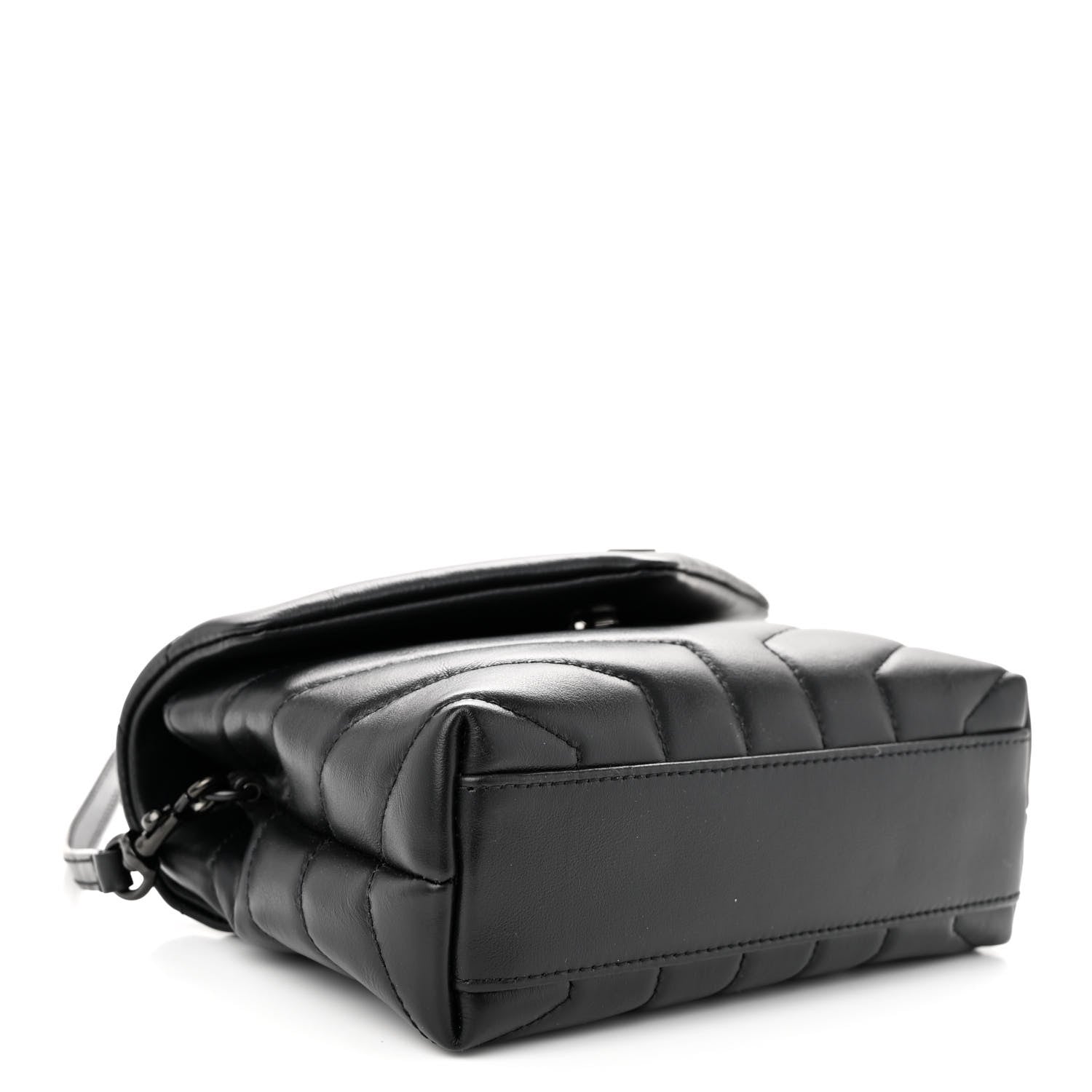 Saint Laurent Calfskin Y Quilted Monogram Monochrome Toy Loulou Crossbody Bag Black 4 of 10