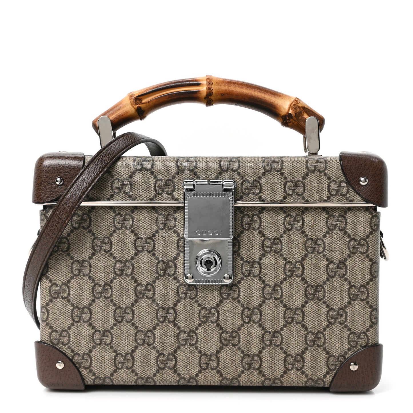 GG Supreme Monogram Globe-Trotter Beauty Case Brown