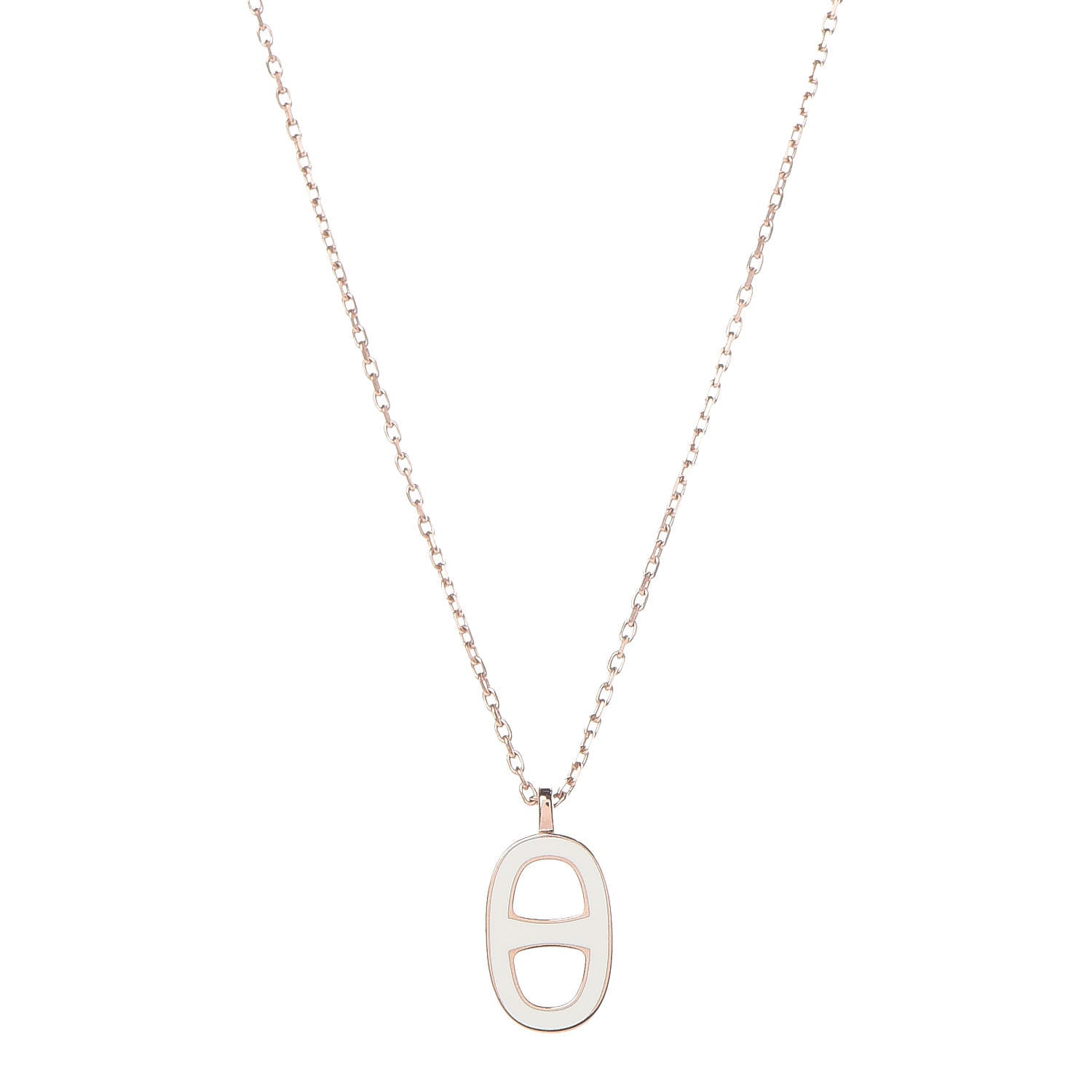 Hermes Laquered Iliade Pendant Necklace Ecru 1 of 5