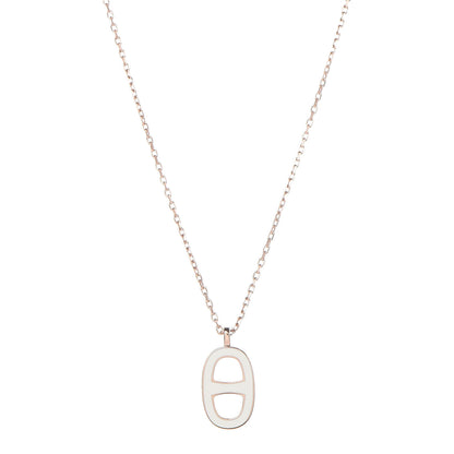 Hermes Laquered Iliade Pendant Necklace Ecru 1 of 5