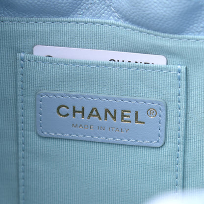 Chanel Iridescent Caviar Quilted My Perfect CC Bucket Drawstring Bag Light Blue 6 of 11