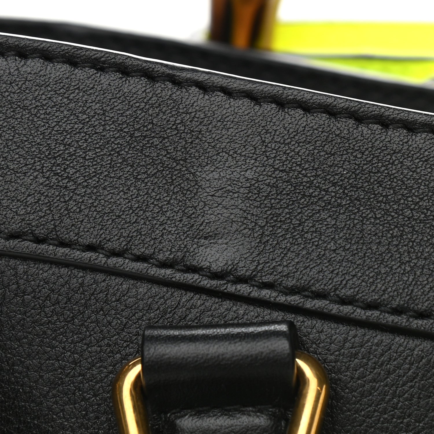 Gucci Calfskin Medium Diana Tote Bag Black Yellow Fluo 12 of 14