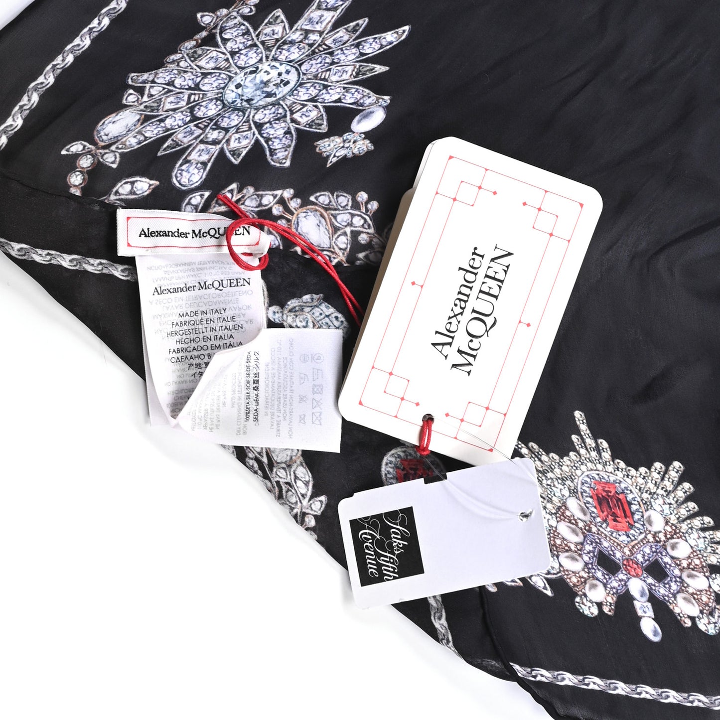 Silk Treasure Skeleton Scarf Black