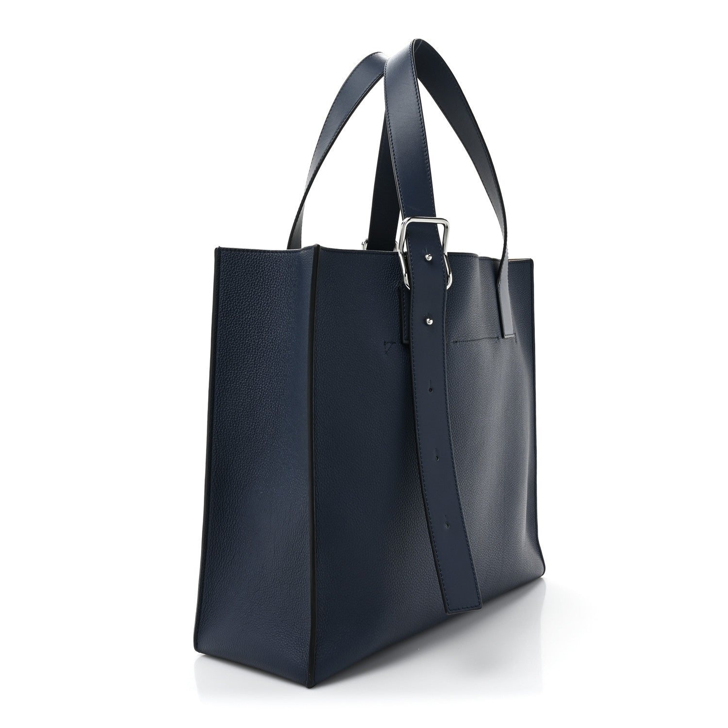 Loewe Soft Grained Calfskin Buckle Zip Tote Navy 3 of 14
