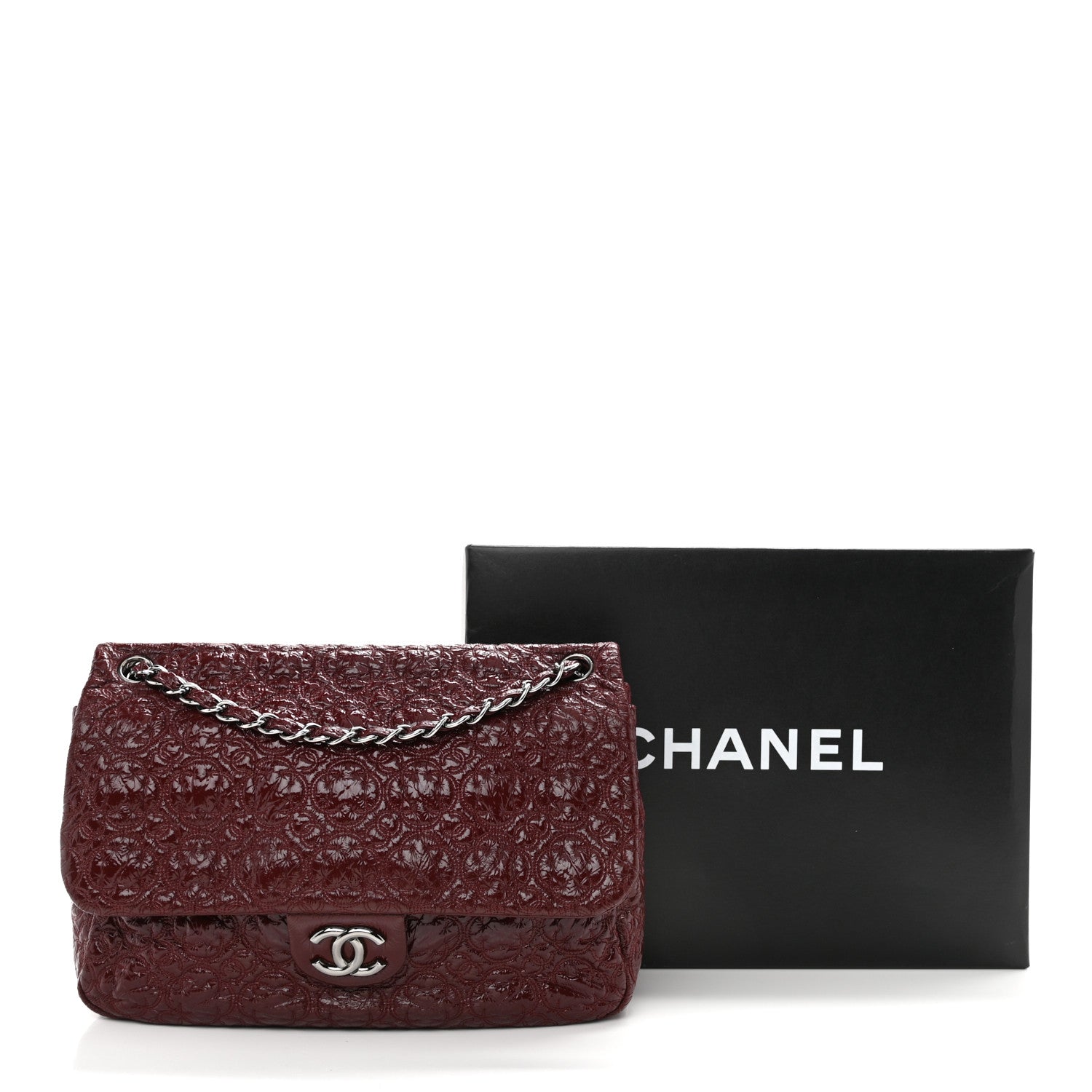 Chanel Vinyl Rock In Moscow Single Flap Dark Red 9 of 9
