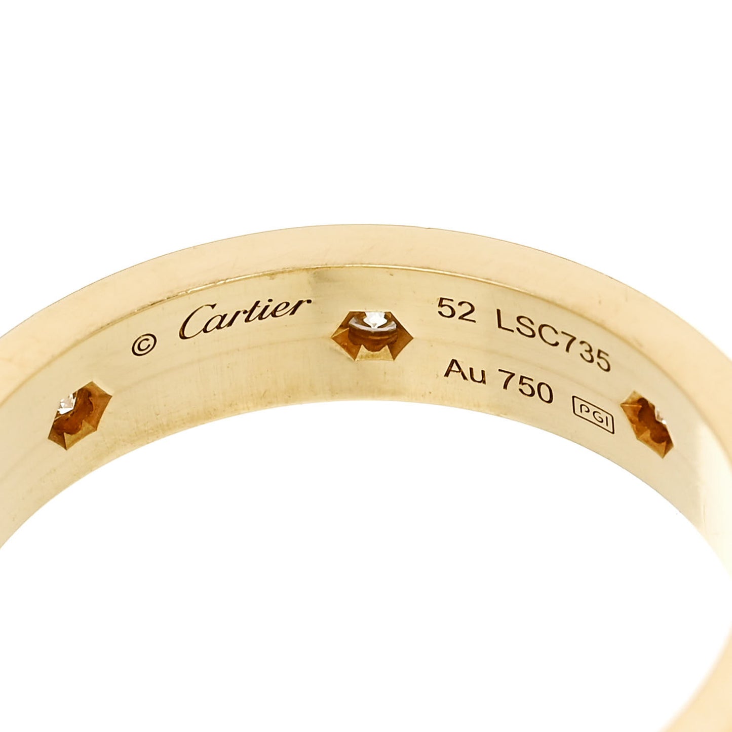 18K Yellow Gold 8 Diamond 4mm LOVE Wedding Band Ring 52 6