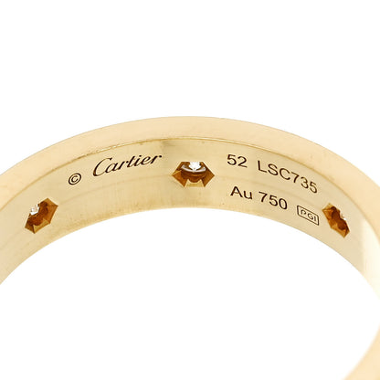 Cartier 18K Yellow Gold 8 Diamond 4mm LOVE Wedding Band Ring 52 6 4 of 5