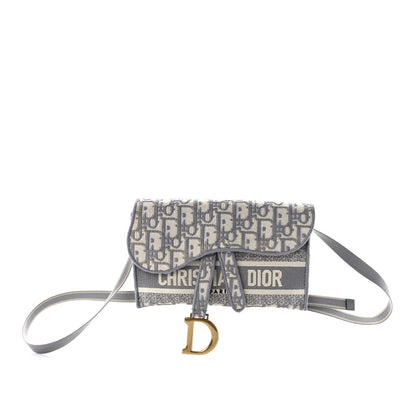 Christian Dior Oblique Slim Saddle Pouch Grey 1 of 11