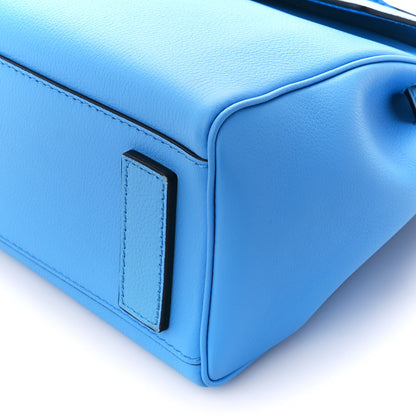 Versace Calfskin Medium La Medusa Top Handle Handbag Blue 11 of 11