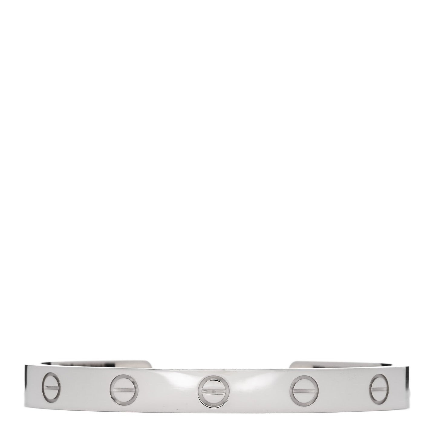 18K White Gold LOVE Cuff Bracelet 16