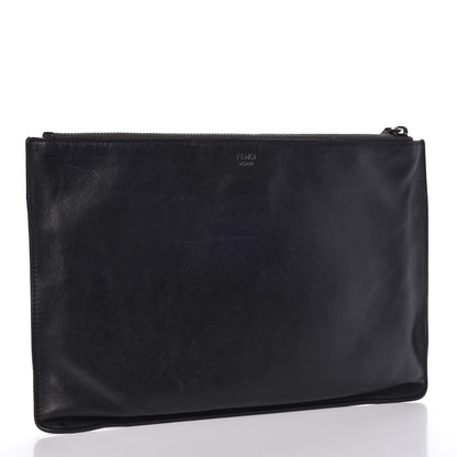 Fendi Vitello Century Elite Monster Eyes Pouch Black Graphite 4 of 10