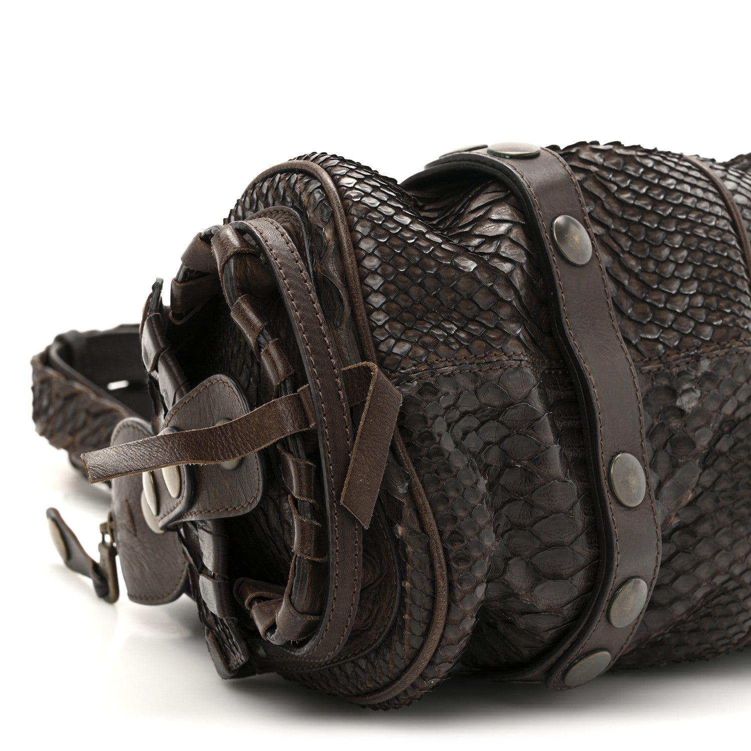 Chloe Snakeskin Silverado Shoulder Bag Dark Brown 16 of 23