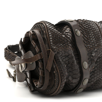 Chloe Snakeskin Silverado Shoulder Bag Dark Brown 16 of 23