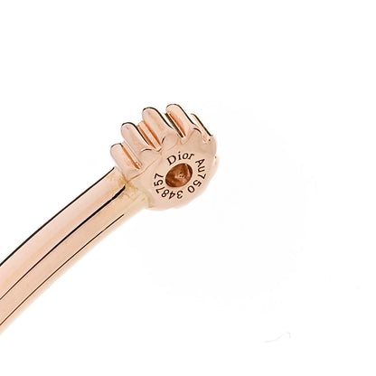 Christian Dior 18K Rose Gold Diamond Black Onyx Rose Des Vents Cuff Bracelet 3 of 4