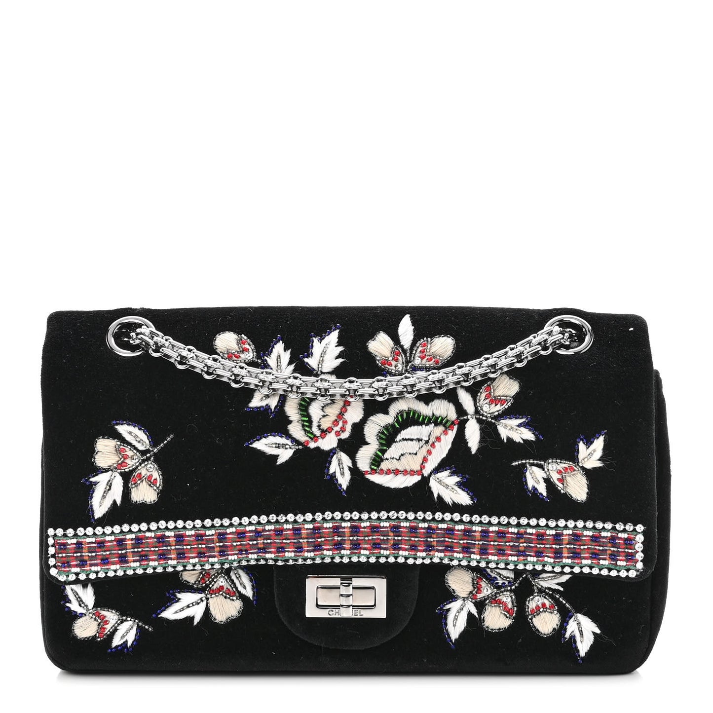 Velvet Embroidered 2.55 Reissue 225 Flap Multicolor