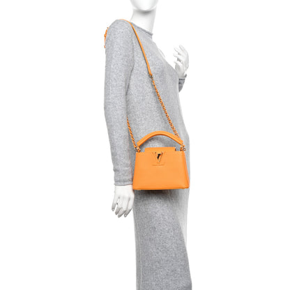 Louis Vuitton Taurillon Mini Capucines Sunbeam Yellow 2 of 10