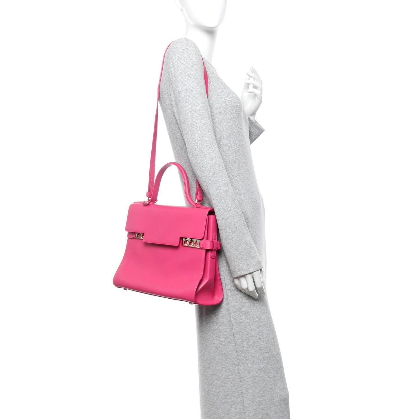 Calfskin GM Tempete Satchel Fuchsia
